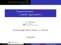 Programmazione cod.016IN ( aspetti organizzativi )