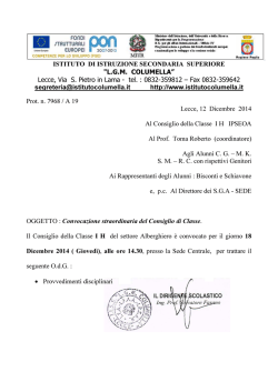 ISTITUTO DI ISTRUZIONE SECONDARIA