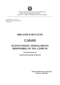 DISPONIBILITA INIZIALE POSTO COMUNE I^ GRADO