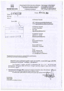 Nota Dipartimento Politiche della Persona