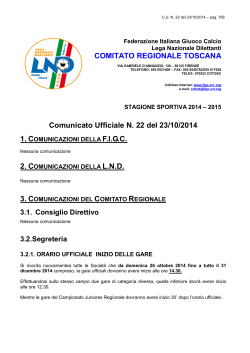 Comunicato Ufficiale - C.R.T. - C.U. n.22 (pdf)