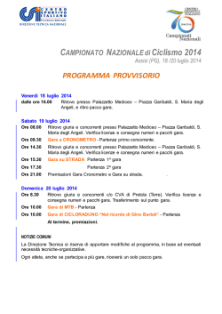 programma provvisorio ciclisno 2014