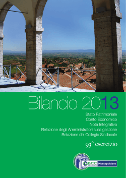 Bilancio al 31 dicembre 2013 - Banca di Credito Cooperativo di