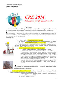 informazioni al CRE 2014 per animatori adolescenti