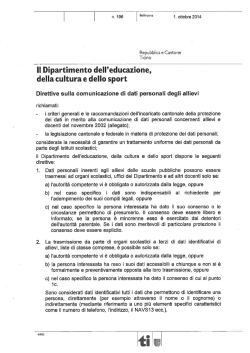 Direttive sulla comunicazione di dati personali degli allievi