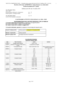 Calendario delle attività dei docenti scuola secondaria 2014-15