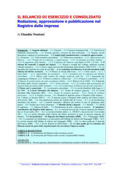 IL BILANCIO DI ESERCIZIO E CONSOLIDATO