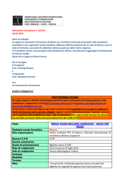 Newsletter Formazione n3 aprile 2014