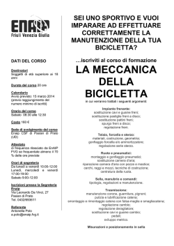 iscriviti al corso di formazione LA MECCANICA DELLA BICICLETTA