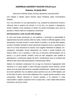 Intervento Sig. Claudio Savina