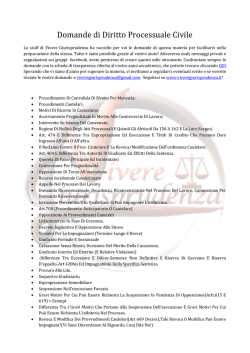 Domande di Diritto Processuale Civile
