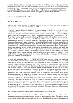 In materia di amministrazione di sostegno la persona che, ex art