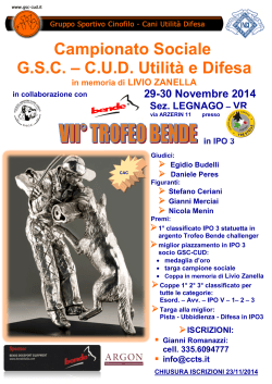Campionato Sociale G.S.C. – C.U.D. Utilità e Difesa
