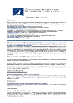 Informativa n. 16/14 - Ordine dei Dottori commercialisti di Genova
