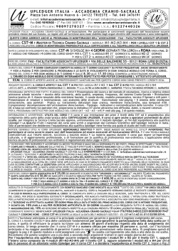 il corso: cst-m master di tecnica cranio-sacrale - moduli