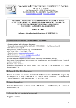 CONSORZIO INTERCOMUNALE DEI SERVIZI SOCIALI