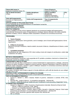Economia ed organizzazione aziendale/ Management and Economics