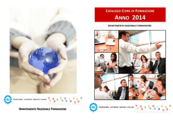 Dipartimento Catalogo Corsi di formazione anno 2014