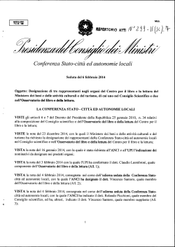 PDF - Conferenza Stato Città ed autonomie locali