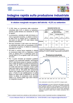 Indagine rapida sulla produzione industriale &ndash; ottobre 2014