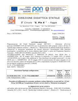 Lettera invito FESR E1-2014 - 8° Circolo Didattico San Pio X Foggia