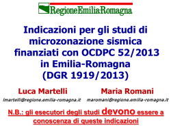 Indicazioni per gli studi di microzonazione sismica