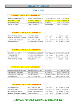 Girone B andata stag 2014-2015