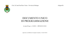 documento unico di programmazione - Comune di Castel San Pietro