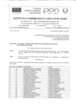 ISTITUTO COMPRENSIVO &ldquo;GIOVAN NI XXIII&rdquo;