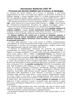 Documento Sindacale CGIL FP Vertenza dei Servizi Pubblici per il