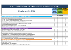 Scopri i CPE specialistici attribuiti ai corsi AIIA 2014