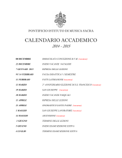 calendario accademico 2014 - Pontificio Istituto di Musica Sacra