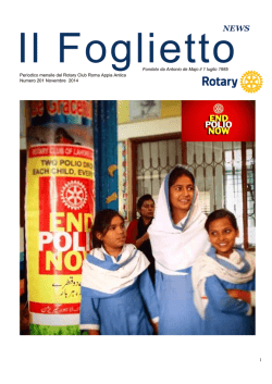 Il Foglietto Novembre 2014 - Rotary Club Roma Appia Antica