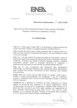 Disposizione Commissariale n. 25/2014/COMM