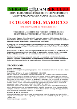I COLORI DEL MAROCCO - Versilia Camper Club