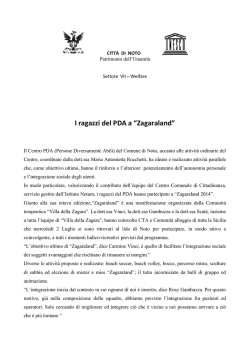 I ragazzi del PDA a &ldquo;Zagaraland&rdquo;