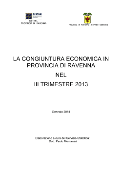 la congiuntura economica in provincia di ravenna nel iii trimestre 2013