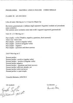 PROGRAMMA MATERIA LINGUA INGLESE CORSO