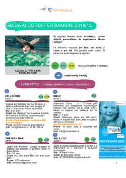 GUIDA AI CORSI PER BAMBINI 2014/15