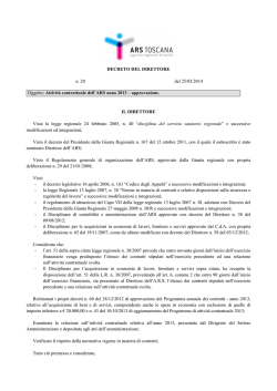 documento - Agenzia Regionale di Sanit&agrave; della Toscana