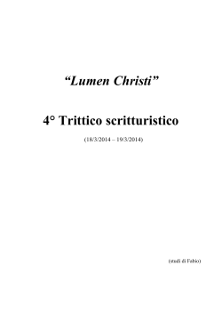 “Lumen Christi” 4° Trittico scritturistico