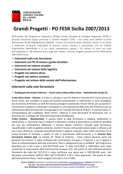 Grandi Progetti del PO FESR 2007/2013