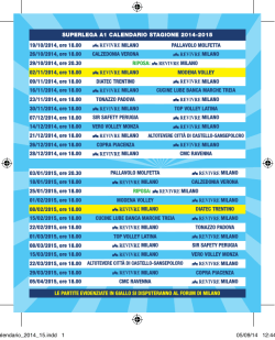 Calendario gare PowerVolley 2014-2015