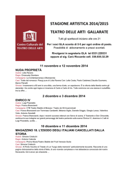 stagione artistica 2014/2015 teatro delle arti gallarate