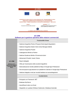 JE&ndash;CRM Software per la gestione operativa delle