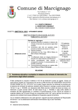 RELAZIONE OBIETTIVO 1 - Servizio 1