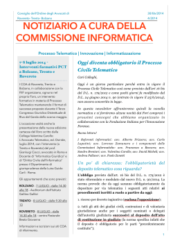 Notiziario Nr. 4/2014 - Ordine degli Avvocati di Bolzano