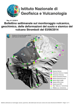 Bollettino settimanale sul monitoraggio vulcanico, geochimico, delle