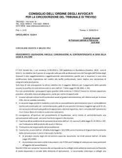 Circolare n. 13/2014 - Ordine degli Avvocati di Treviso
