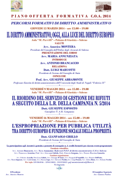 Il manifesto con tutti i dettagli - Consiglio Ordine Avvocati di Salerno